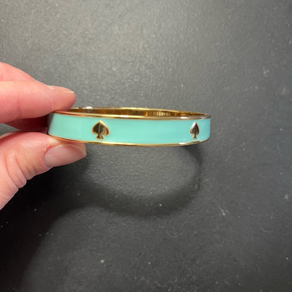 Gold and Aqua Enamel Kate spade bangle